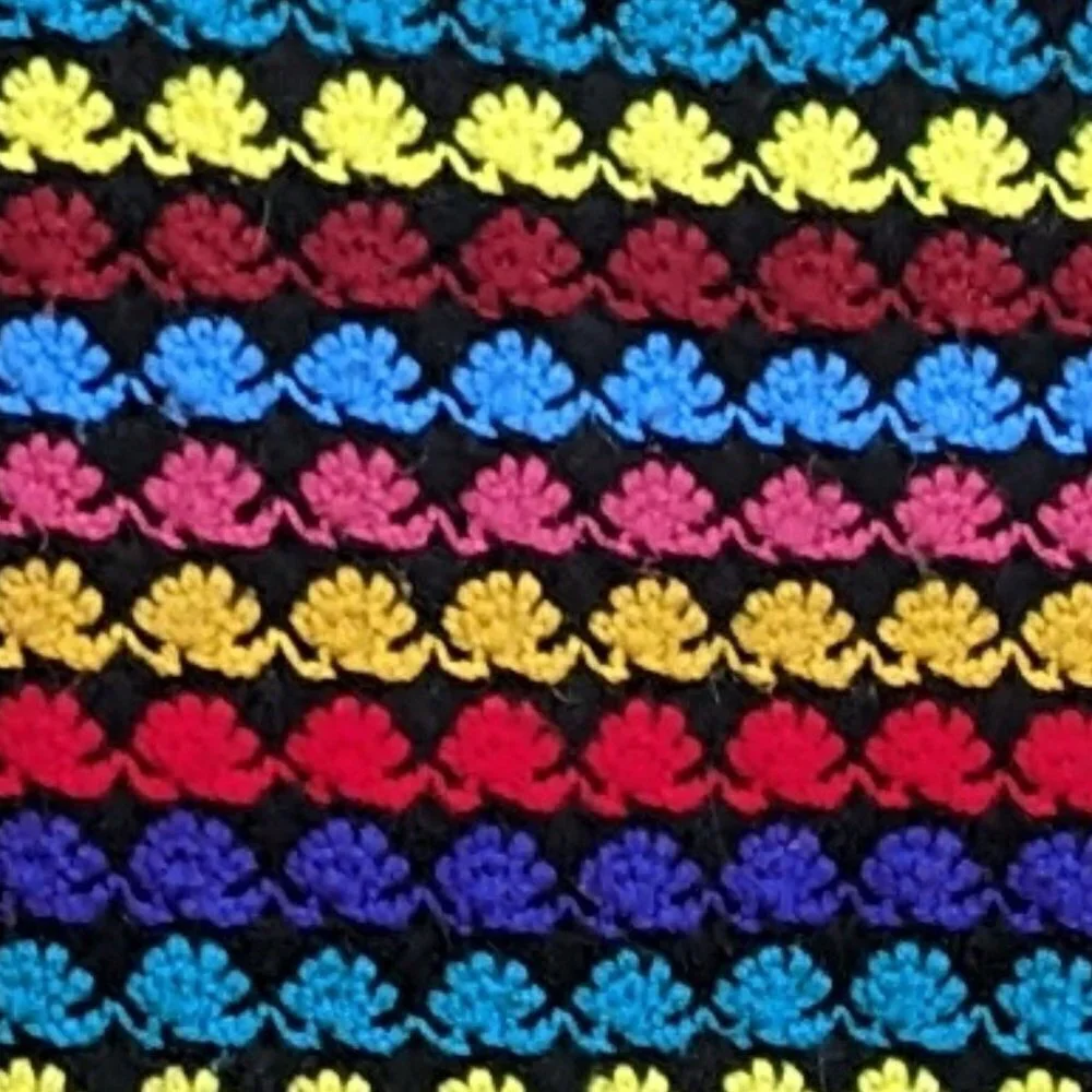 Vintage Rainbow Granny Square‎ Crochet Blanket Afghan Midcentury Handmade Boho